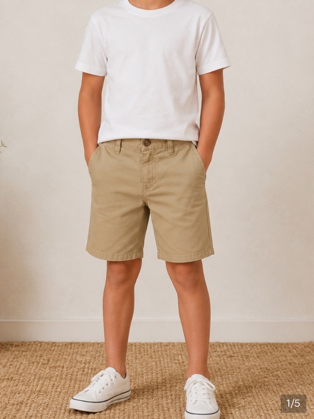 Volcom Set Of 2 Boy’s Shorts Light Blue & Tan Flat Front Size 23/10Y